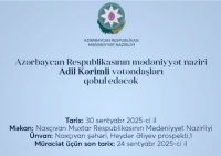 Mədəniyyət naziri Adil Kərimli Naxçıvanda vətəndaşların müraciətlərini dinləyəcək