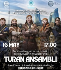 D&uuml;nyaş&ouml;hrətli &ldquo;TURAN&rdquo; ansamblı BDU-ya gəlir
