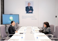 Mədəniyyət naziri Adil Kərimli Xalq artisti Xuraman Qasımova ilə g&ouml;r&uuml;ş&uuml;b